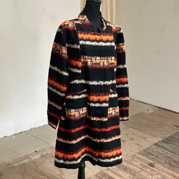 Babette Orange, black and cream, cotton embroidered jacket - Picture 13 of 15